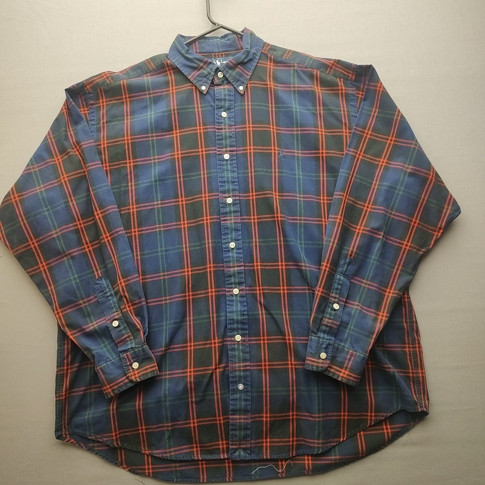 Ralph Lauren Blake Shirt Mens Size XL Multicolor Plaid Button Down LS Cotton